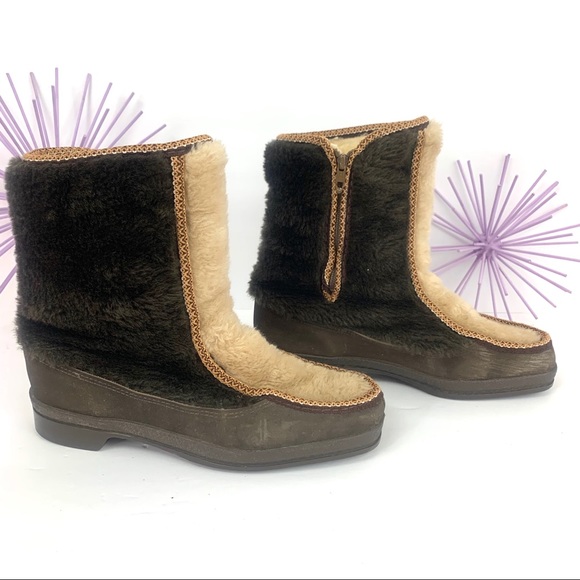 Snowland Vintage / Brown Tan Faux Fur Waterproof - Picture 3 of 8